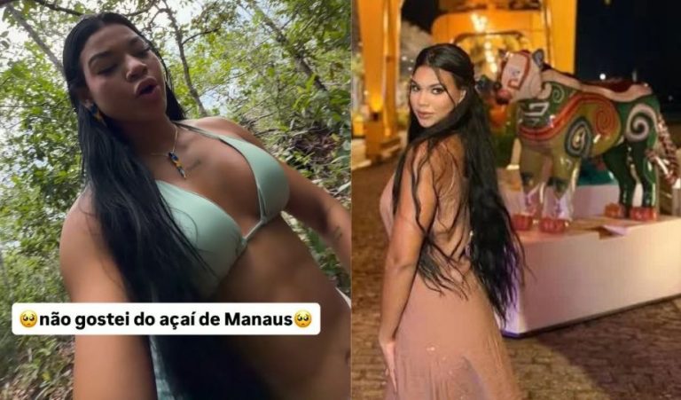 Influenciadora paraense prova açaí de Manaus e compara sabor a ‘vasilha de barro velho’